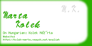 marta kolek business card